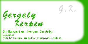 gergely kerpen business card